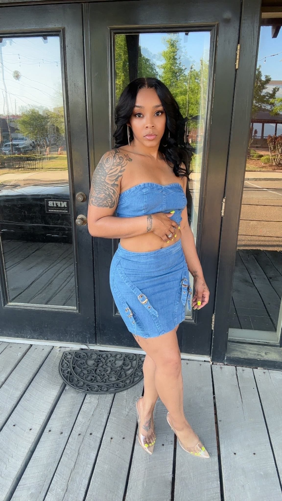 Denim Bay Skirt Sets
